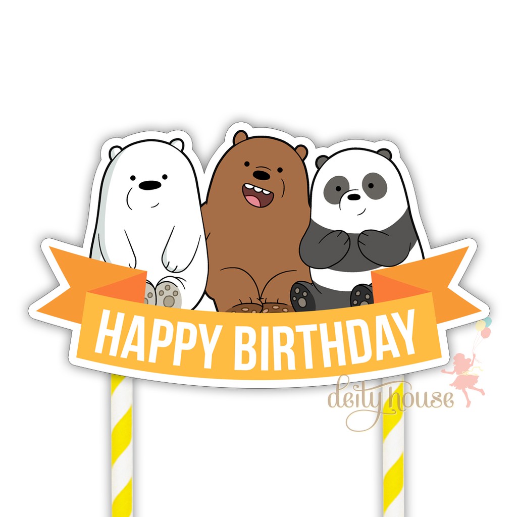 Jual Cake Topper We Bare Bears Shopee Indonesia