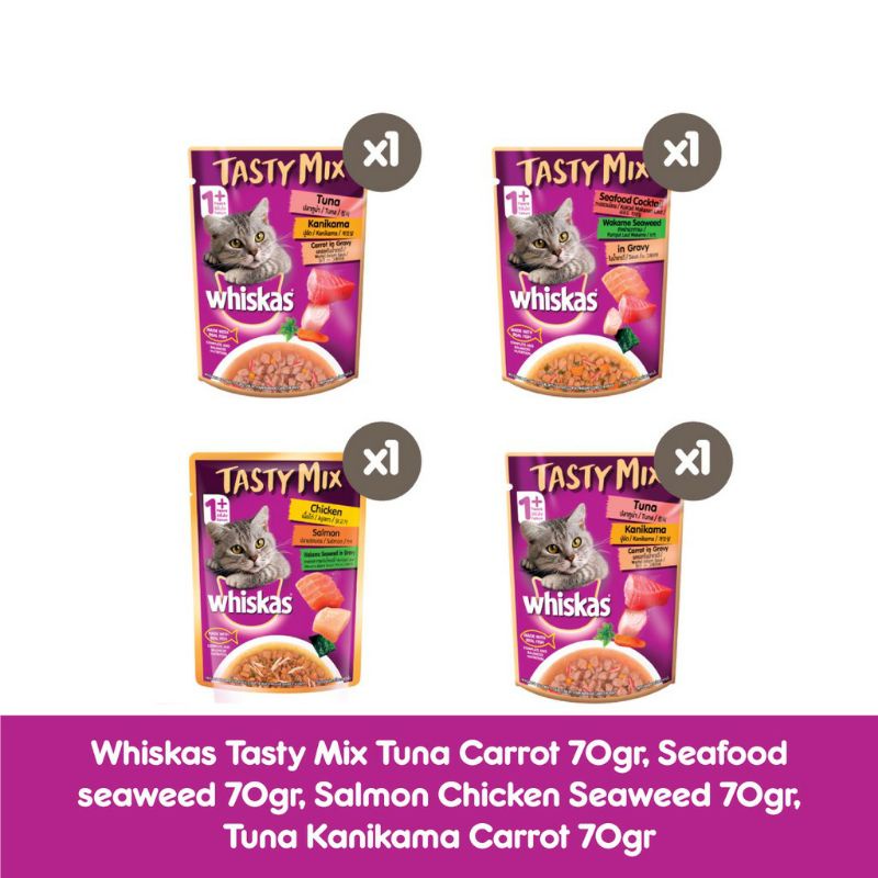 Jual WHISKAS POUCH TASTY MIX MAKANAN KUCING BASAH Shopee Indonesia