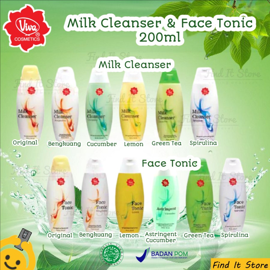 Jual Viva Milk Cleanser Face Tonic Air Mawar 200 ML Pembersih dan
