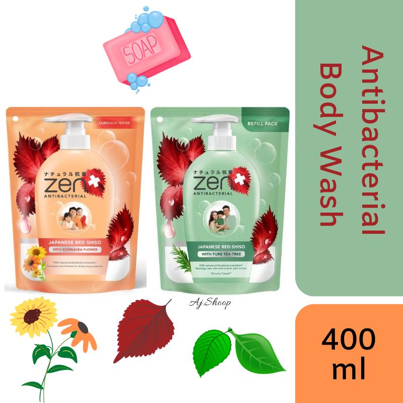 Jual Zen Body Wash Antibacterial Refill Sabun Mandi Cair 450ml