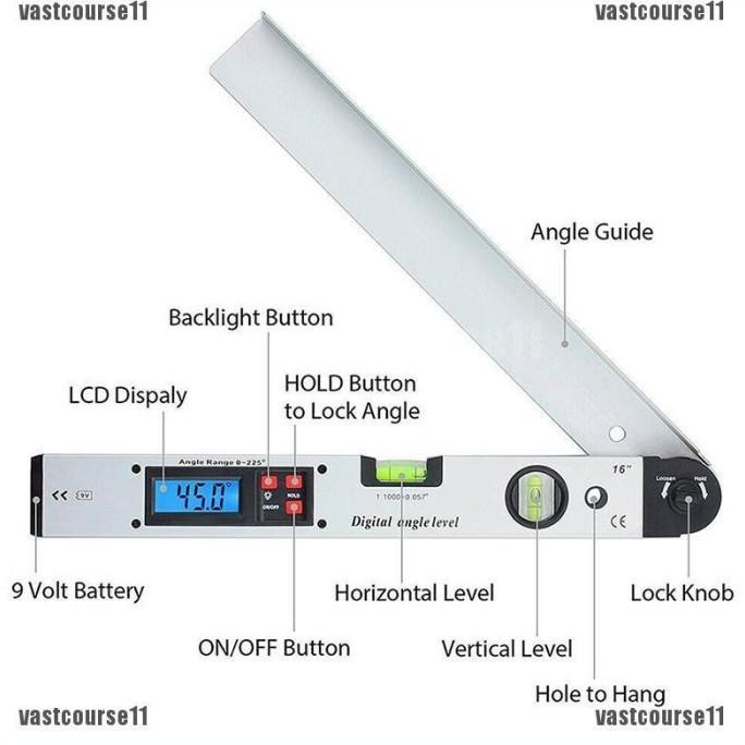 Jual ANGLE LEVEL / DEGREE DIGITAL ANGLE LEVEL METER / WATERPASS UKUR