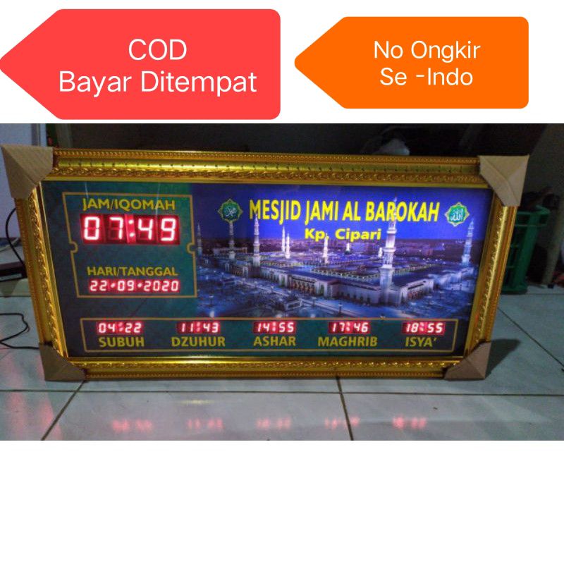 Jual Jam DIGITAL Masjid Waktu Sholat / JAM WAKTU SHOLAT OTOMATIS (PACKING BUBBLE WRAP + PACKING