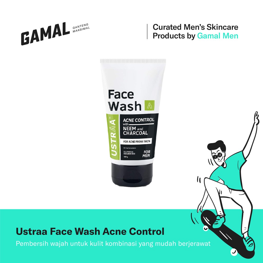 Jual Ustraa Face Wash Neem & Charcoal 100Gr Facial Wajah Berjerawat
