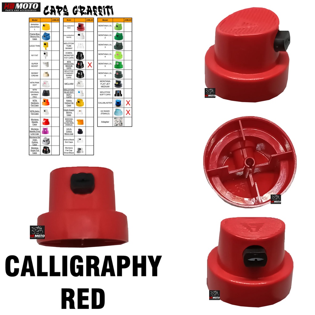 Jual Caps CALLIGRAPHY RED Grafitti spray paints/CALLIGRAPHY RED/Caps
