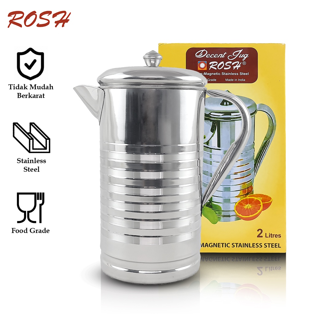 Jual ROSH Decent Jug Teko / Pitcher Air 2 L Stainless Steel Water Jug