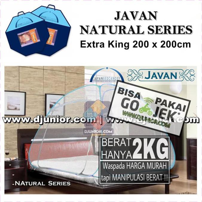 Jual JAVAN BED CANOPY EXTRA KING NATURAL 200x200 KELAMBU NYAMUK SUPER