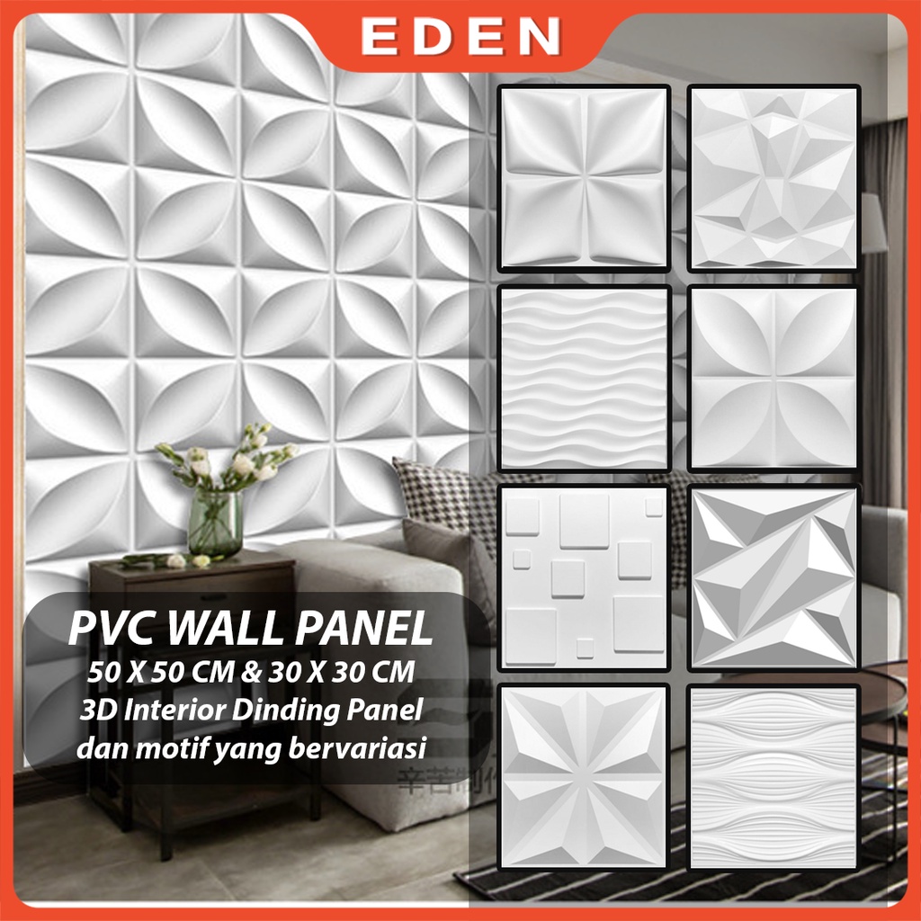 Jual 3D PVC Wall panel Dinding 50x50 cm & 30x30CM Wallpaper Dekor