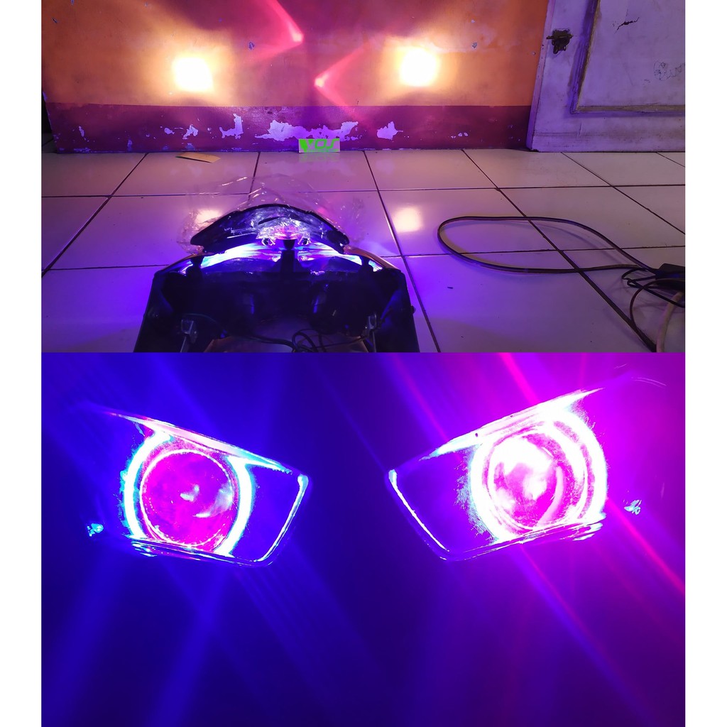 Jual HEADLAMP R 25 MINI DOBLE PROJEKTOR LED DENGAN ENGLE EYE PALING