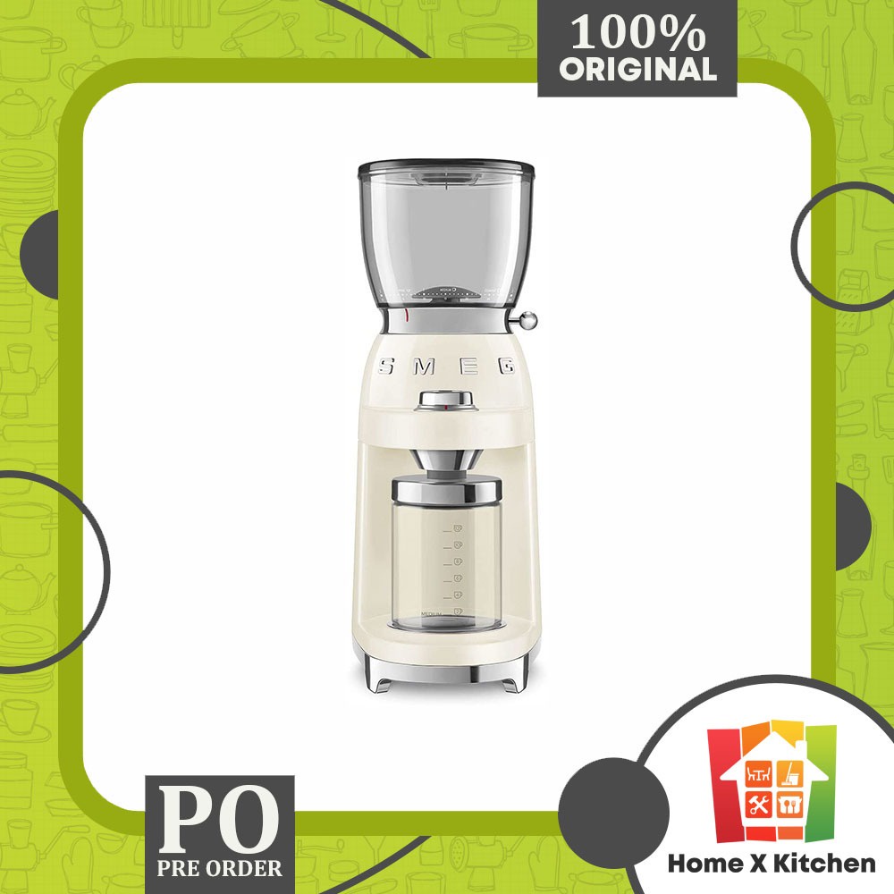 Jual Smeg 50's Retro Style Aesthetic Coffee Grinder, CGF01 (Cream) Ori Shopee Indonesia