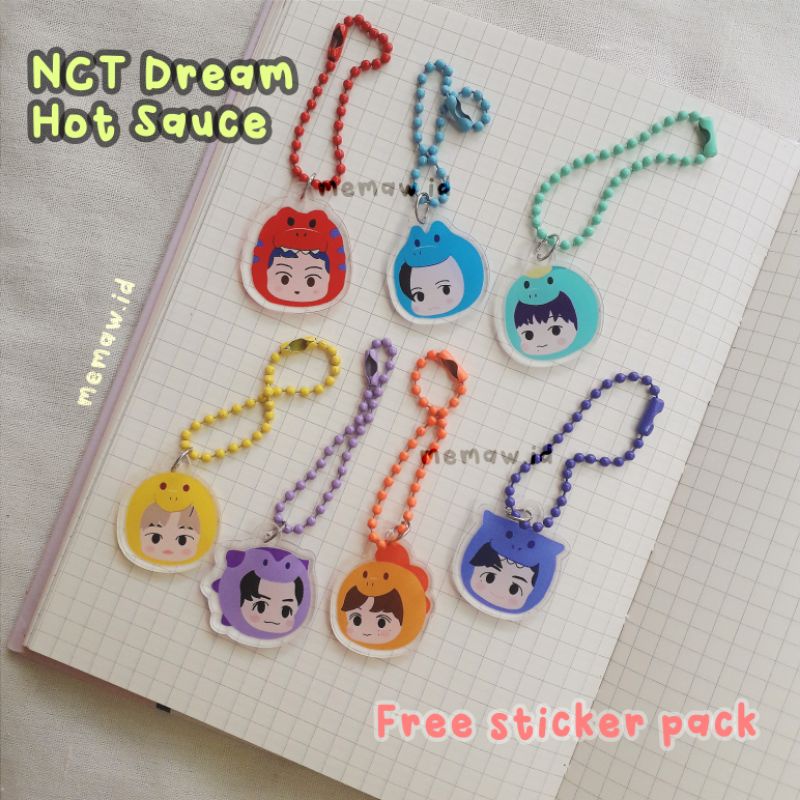 Jual Pinkfong X NCT Dream Hot Sauce Akrilik Keychain free stiker pack