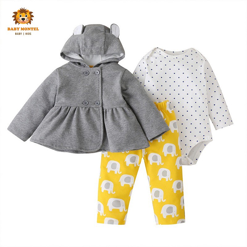 Jual BABYMONTEL Baby Jacket Set Motif Elephant 3pcs Shopee Indonesia