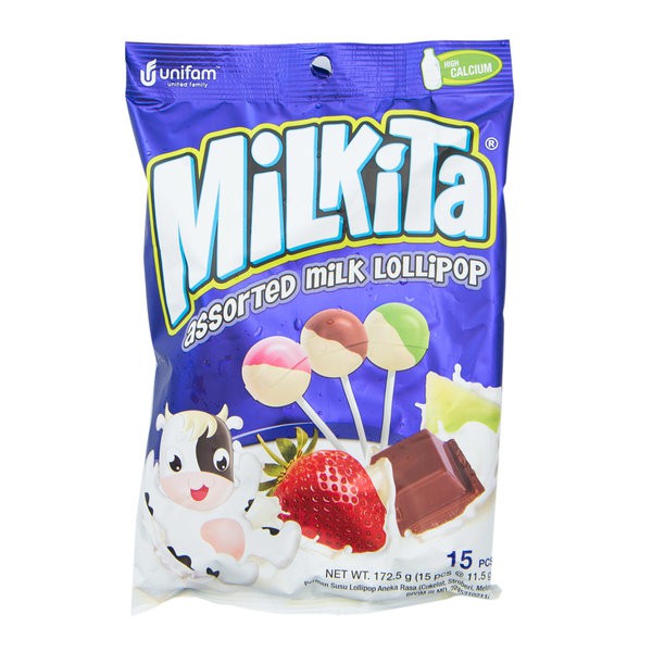 Jual MILKITA Assorted Milk Lollipop Candy 172gr Shopee Indonesia