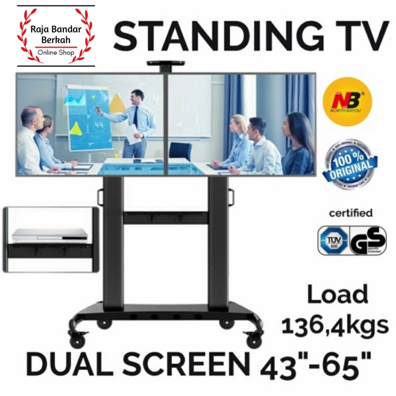 Jual Bracket TV Stand Dual Screen North Bayou 43 49 50 55 60 65 inch