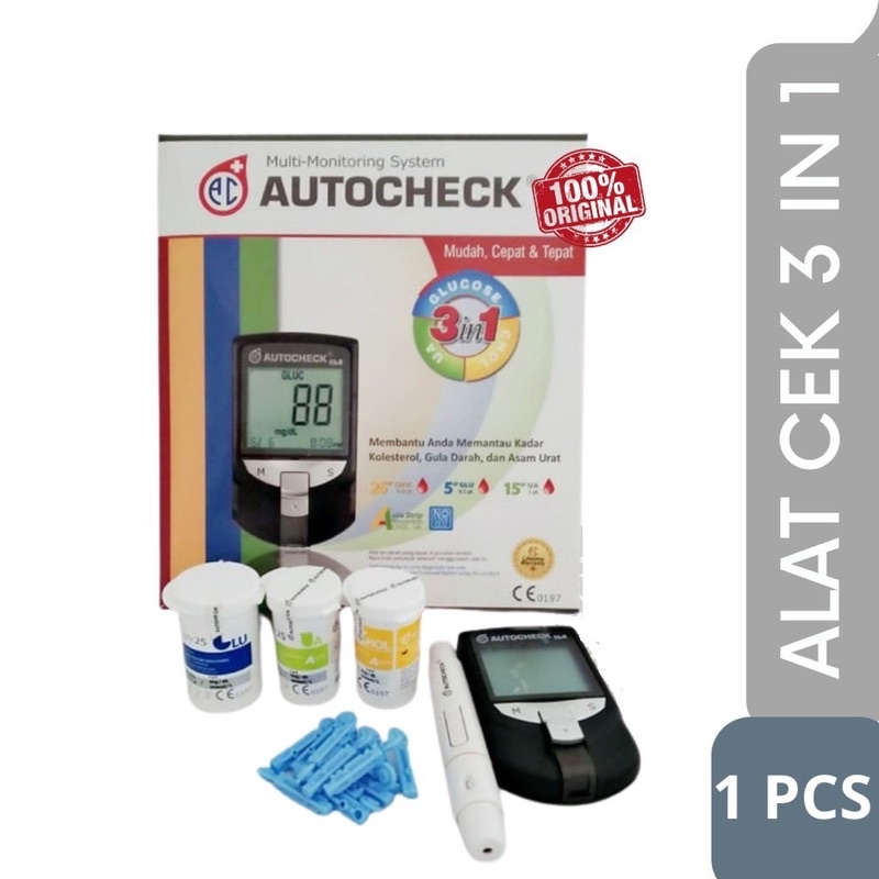 Jual AUTOCHECK GCU 3 IN 1 3IN1 AUTOCHECK MESIN ALAT CEK GULA DARAH