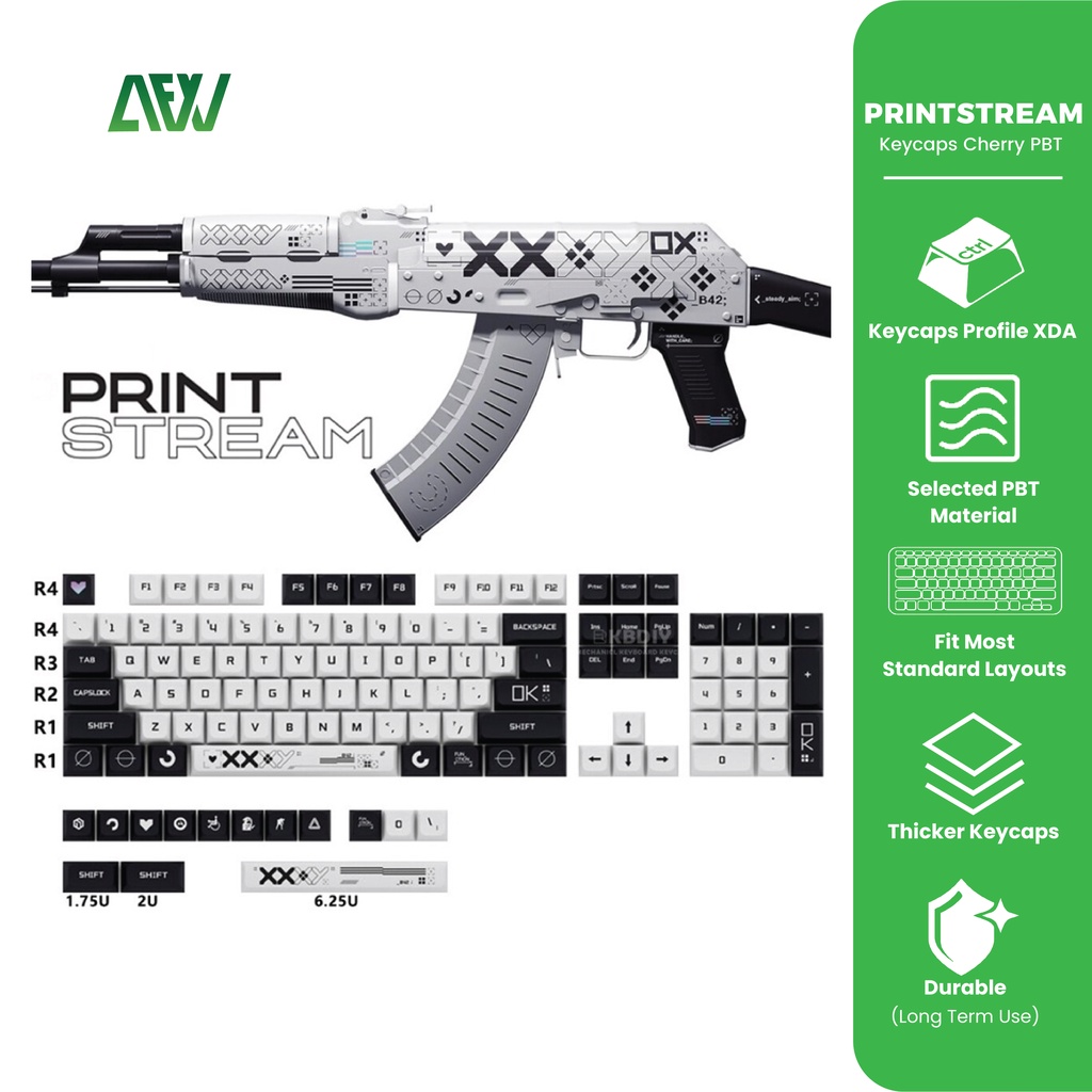 Jual CSGO Printstream Keycaps Cherry PBT Profile Sublime 118 Key Set
