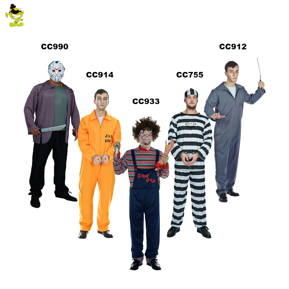 Jual Gratis ongkir Men's Prisoner Halloween Costume bloody prisoner