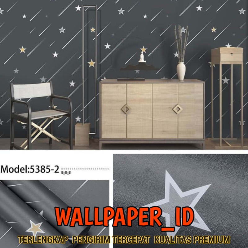 Jual beli 5 gratis 1 Wallpaper Sticker Dinding Murah Abu2 Bintang