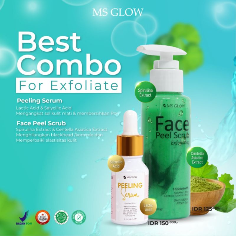 Jual FACE PEEL SCRUB MS GLOW ( membantu proses eksfoliasi dengan scrub