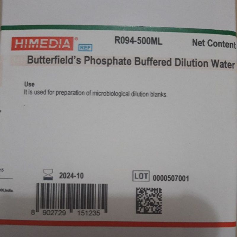 Jual Butterfield's Phosphate Buffered Dilution Water Shopee Indonesia