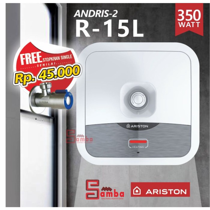 Jual Ariston Andris2 R 15 L 350 Watt / WATER HEATER LISTRIK 15 L
