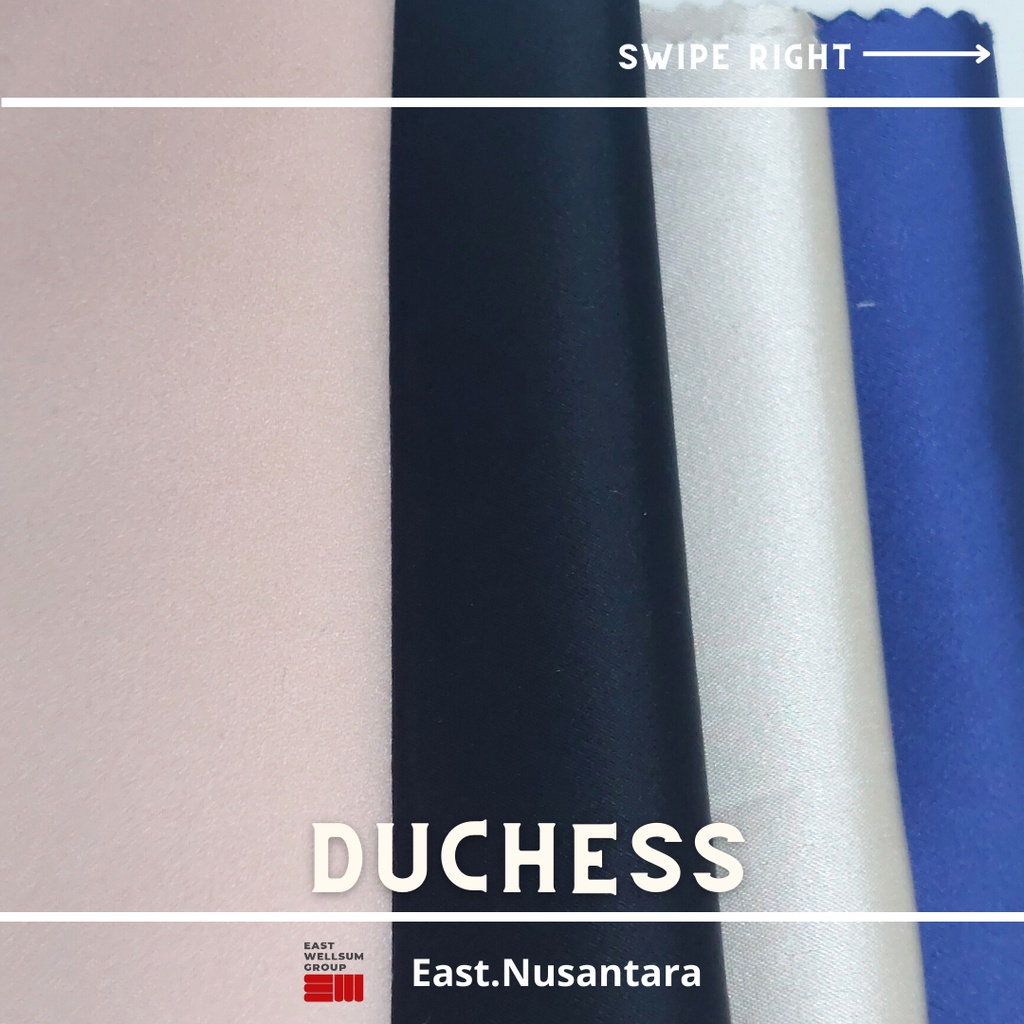 Jual Kain Duchess Import Bridal Warna Hitam hijau biru champagne