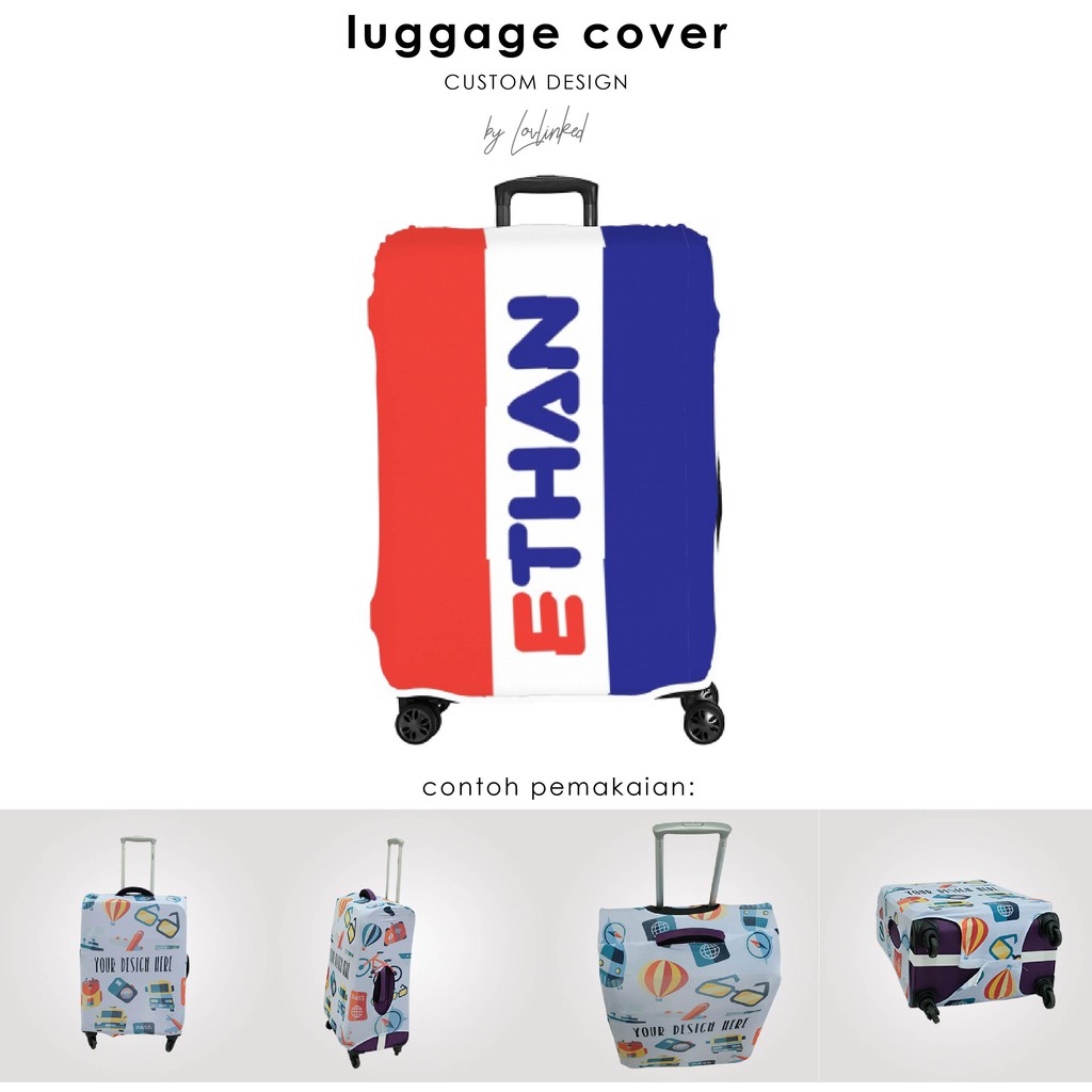 Jual LUGGAGE COVER / SARUNG KOPER CUSTOM DESIGN NAMA FILA LOOK ALIKE Shopee Indonesia
