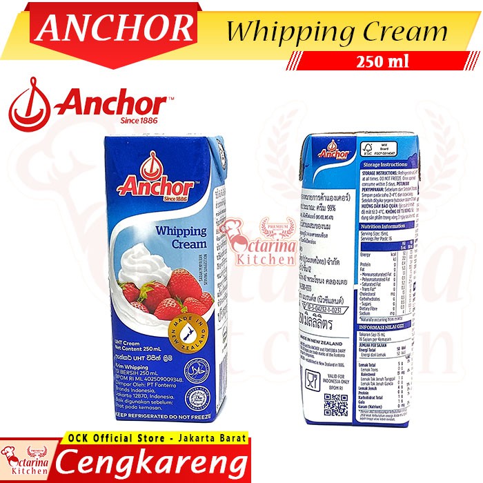 Jual ANCHOR WHIPPING CREAM 250 ml Whip / Whipped Krim Ancor 250ml