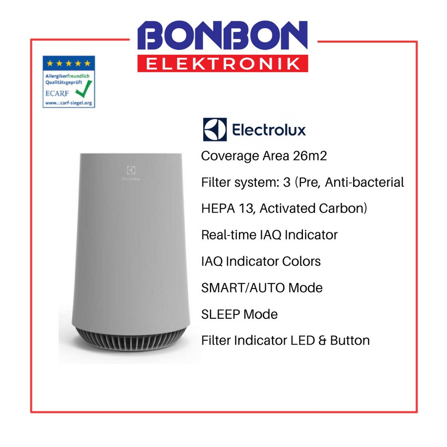 Jual Electrolux Air Purifier Flow A3 FA31202GY Korbu Coverage Area