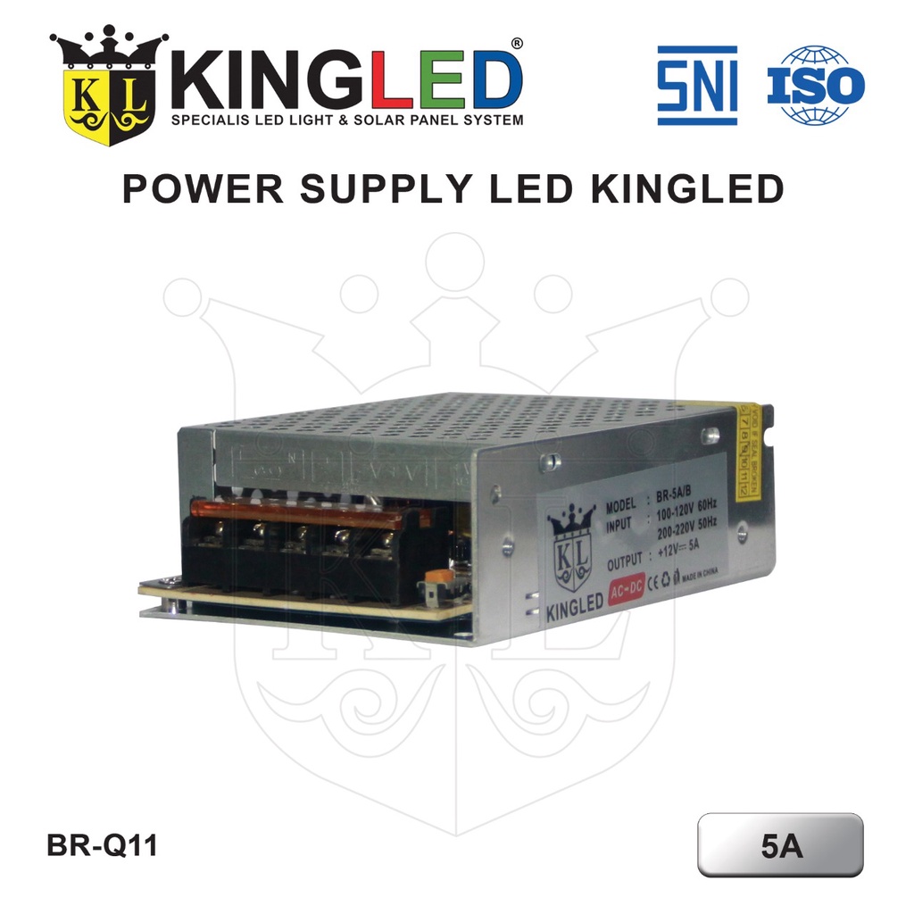 Jual KINGLED Ballast Driver LED Strip Light 5A 12V Power Supply Trafo