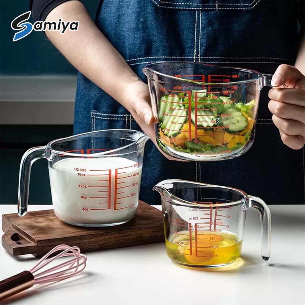 Jual gelas takar ukur kaca 250ml 500ml 1Liter / measuring jug glass