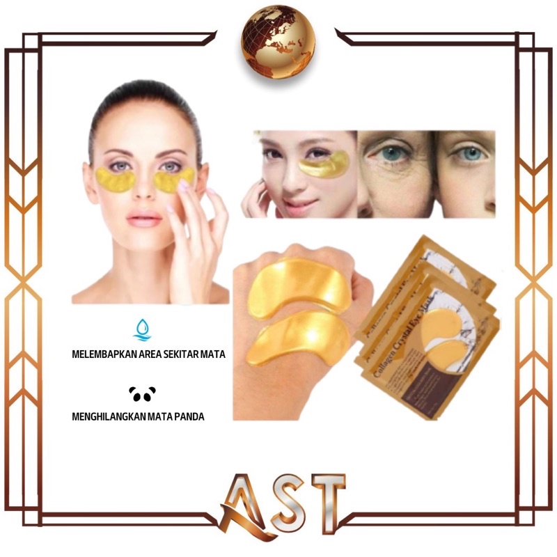Jual Masker mata collagen Eye Mask Crystal gold panda hitam 1 pasang