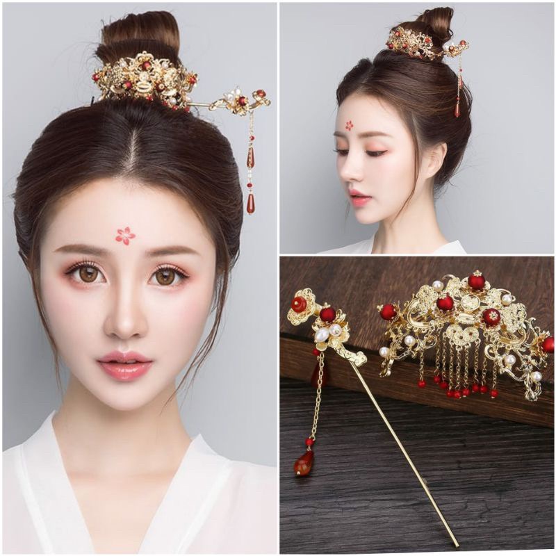 Jual chinese hair accessories Hiasan sanggul gaya china traditional
