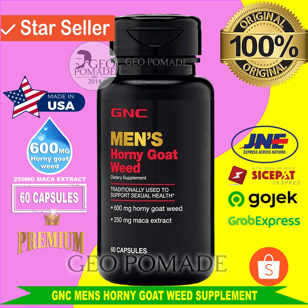 Jual GNC MEN'S HORNY GOAT WEED (60 capsules) ORGINAL 100 USA Shopee