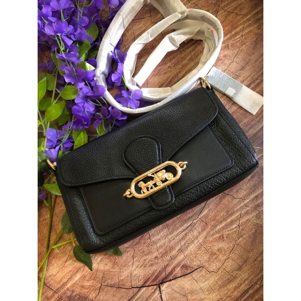 Jual COACH 90782 Signature Small Jade Shoulder Bag Black Shopee Indonesia