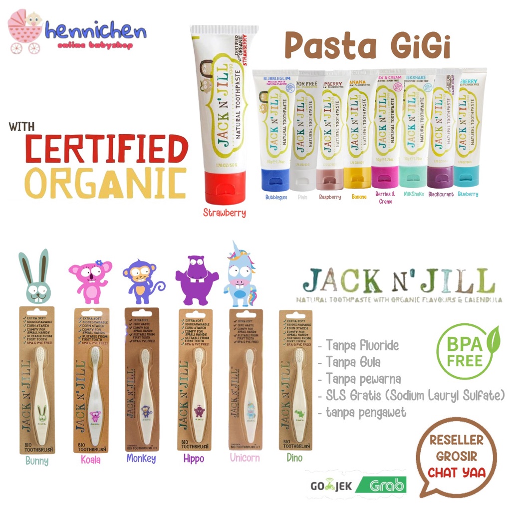 Jual BPOM ORIGINAL Pasta Gigi / Odol Bayi, Sikat Gigi Jack N Jill