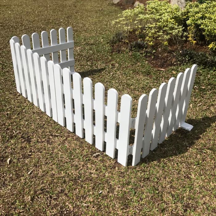 Jual Unik Pagar Taman Pagar Kayu PORTABLE ROUND WHITE FENCE Dekorasi