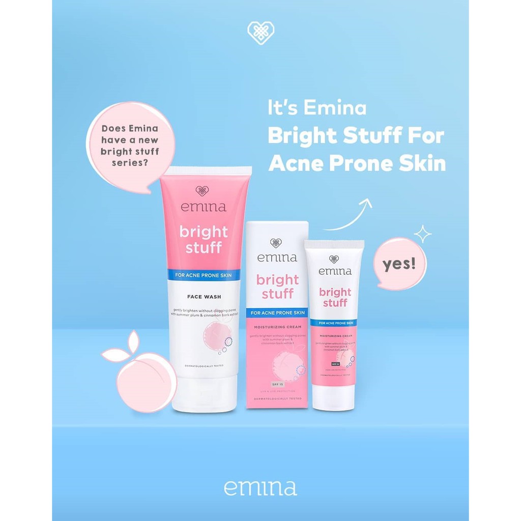 Jual EMINA Bright Stuff Series For Acne Prone Skin Face Wash 100 ml dan