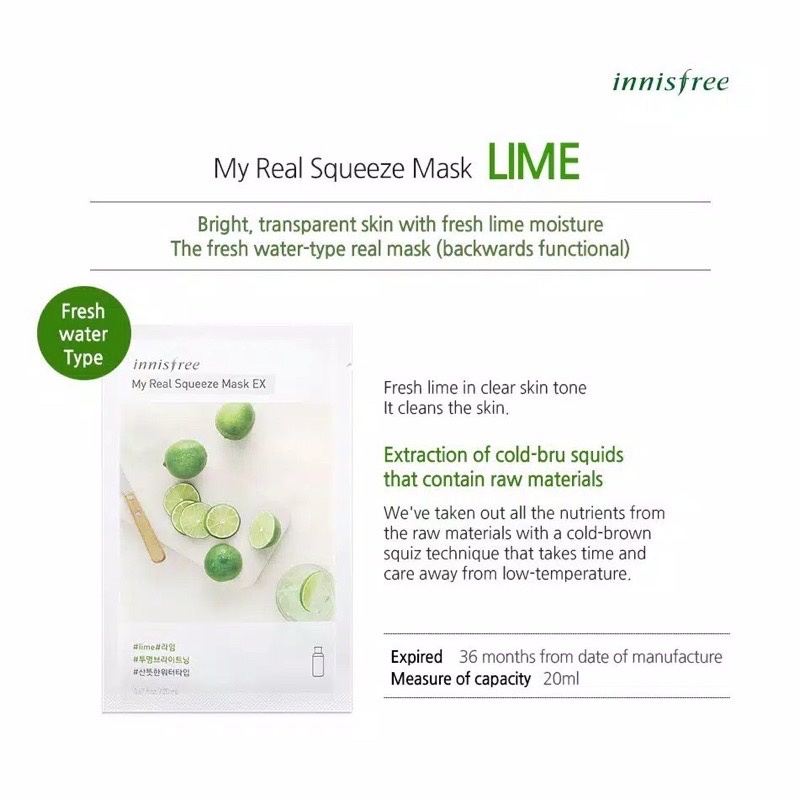 Jual [SUPER BRAND SALES] INNISFREE Masker Wajah Muka My Real Squeeze