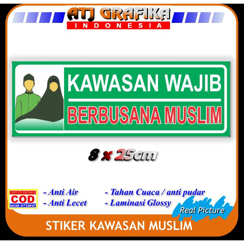 Jual stiker kawasan wajib berbusana muslim sticker pakaian muslimah