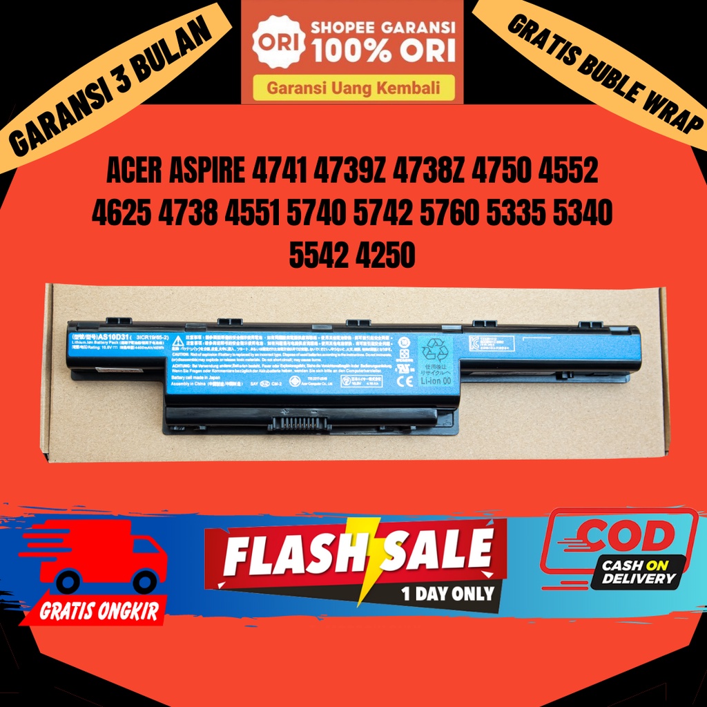 Jual Baterai BATRE BATRAI Original Laptop Acer Aspire 4738 4738Z 4739