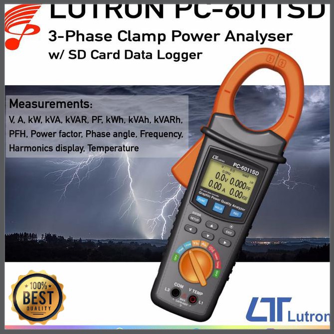 Jual alat LUTRON PC6011SD 3phase Clamp Power Analyzer Hioki 328620