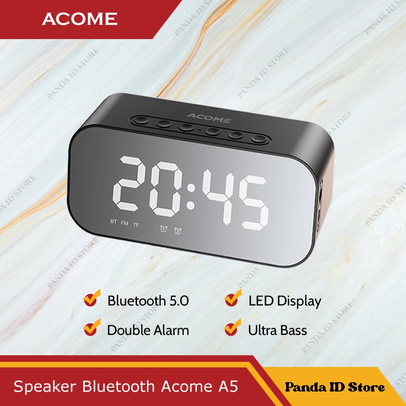 Jual Speaker Bluetooth 5.0 A5 Alarm Clock LED Display Ultra Bass