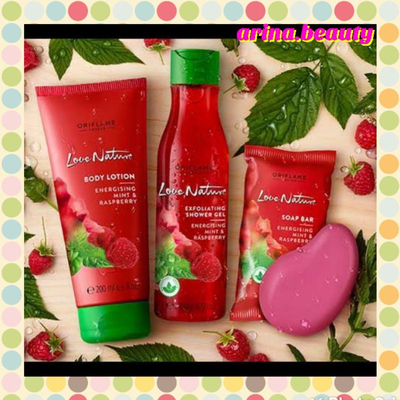 Jual Love Nature Energising Mint & Raspberry Soap Bar // Body Lotion