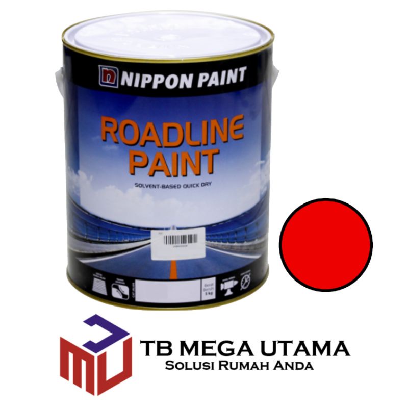 Jual Nippon Roadline Paint 5 Kg Red Cat Marka Jalan Trotoar Warna