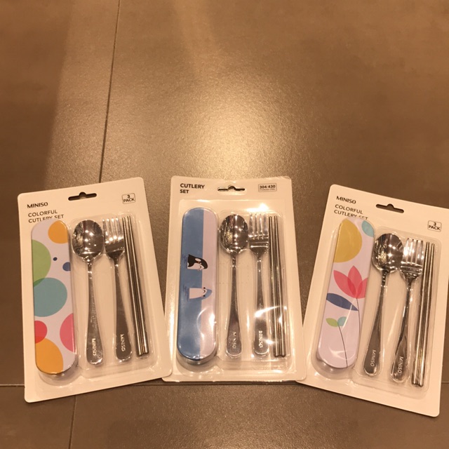 Jual MinisoColorful cutlery set Shopee Indonesia
