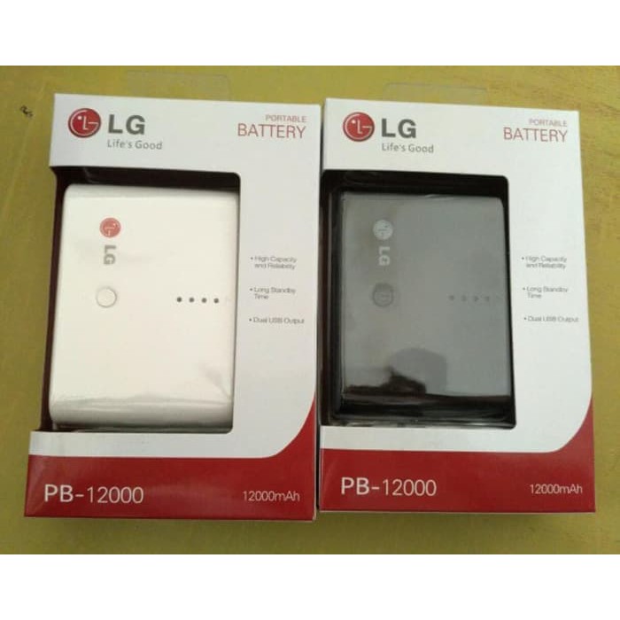 Jual POWER BANK LG PB12000 DUAL USB (KAPASITAS 12.000mAh) Shopee