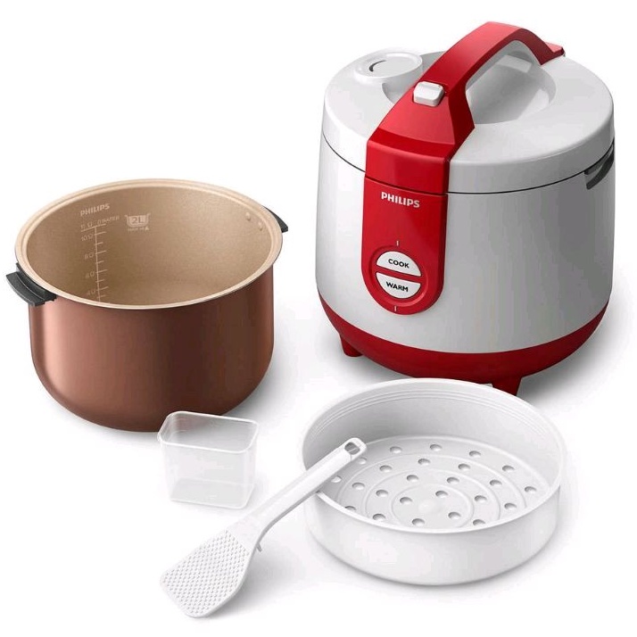 Jual PHILIPS Rice Cooker 2 L HD3119/32 Basic Red Merah Viva