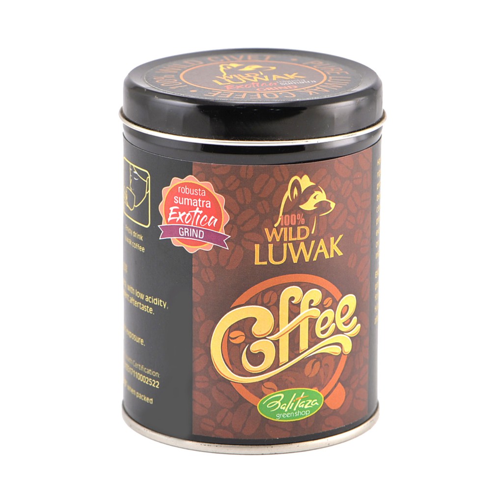 Jual Balitaza Pure Wild Luwak Coffee Exotica Sumatra 100gr Grind /can