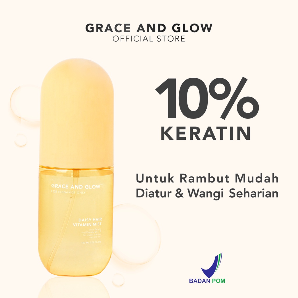 Jual Grace and Glow Daisy Hair Vitamin Mist 100ml with Keratin and Vitamin B5 C E Parfum
