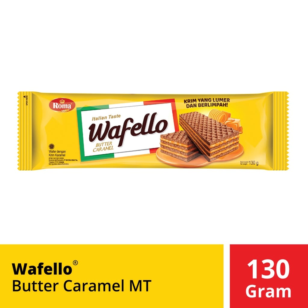 Jual Roma Wafello Wafer Italia Butter Caramel 114gr Shopee Indonesia
